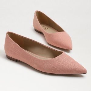 Sam Edelman POINTED TOE FLAT in pink linen